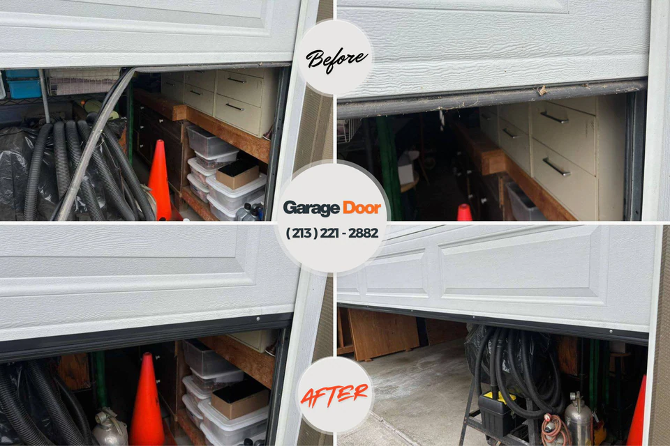 Before and after: garage door repair Oberlin, KS